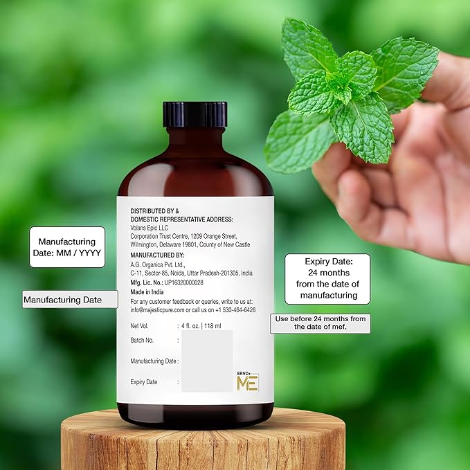 Majestic Pure Peppermint Essential Oil for Diffuser - 4 Fl Oz