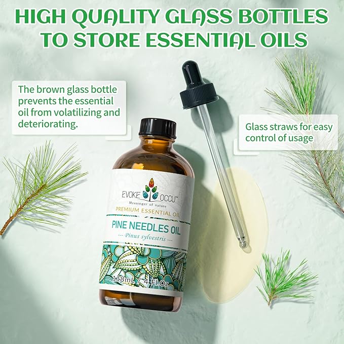 EVOKE OCCU Pine Needle Essential Oil for Diffuser, Aromatherapy, Hair Care