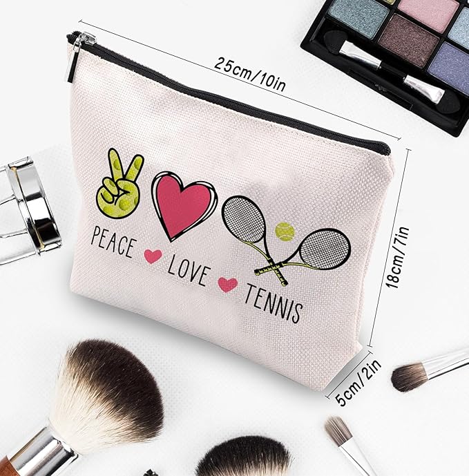 CEASQVAA Tennis Gifts Tennis Makeup Bag Pouch, Inspirational Tennis Gifts for Women, Gifts for Tennis Lovers Players Birthday Gift for Coach