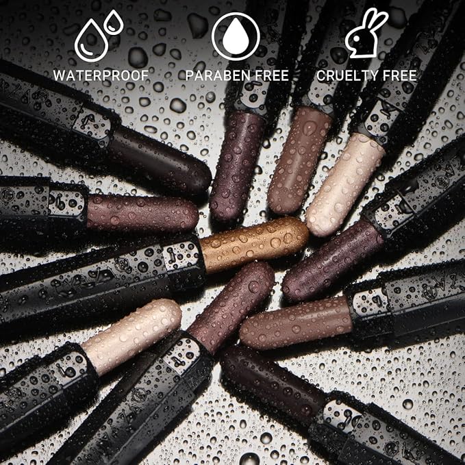 LUXAZA 6PCS Eyeshadow Stick Makeup Sets,Dark Brown Shimmer Eyeshaow Pencil, Long Lasting Metallic Eye Shadow,Eye Brightener Stick Pencil Crayon, A02-Taupe Mauve