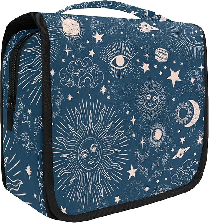 Hanging Travel Toiletry Bag Kit Makeup Case Cosmetics Organizer for Men Women (Starry Sky)