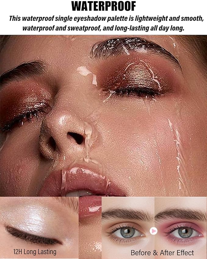 Single Matte Eyeshadow, Light Nude Brown Eye Shadow Palette Makeup for Older Women, High Pigment Waterproof Pressed Eye Shadows Powder with Smooth Lightweight,Blendable for Daily Eye Look-216