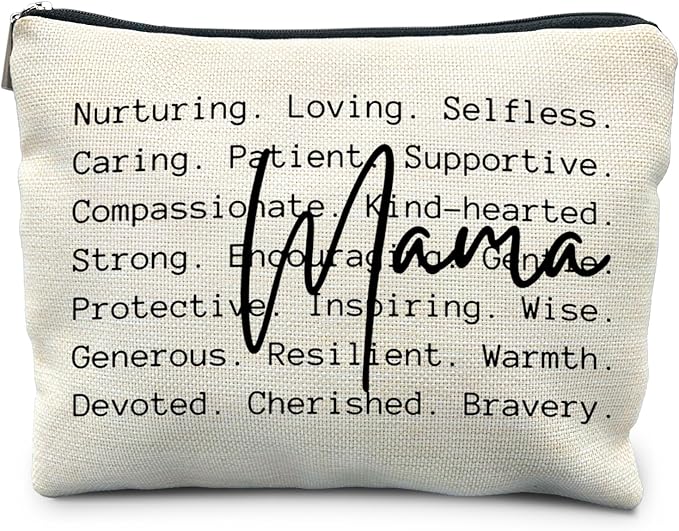 RYYCDOI Mama Makeup Bag, Mother's Gifts for Mama, Mama Mom Gifts from Daughters Sons, Mama Makeup Bag Cosmetic Pouch