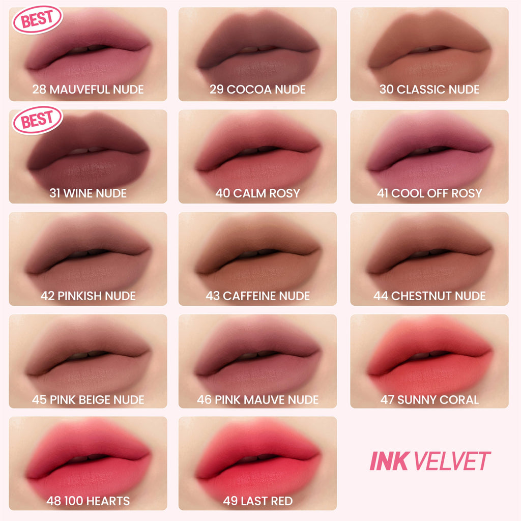 Peripera Ink The Velvet Lip Tint | Highly Pigmented, Longwear & Weightless Lip Tint | Smudge-Proof, Buildable Color for Lips & Cheeks | K-Beauty Makeup, Safe for Sensitive Lips (045 PINK BEIGE NUDE)