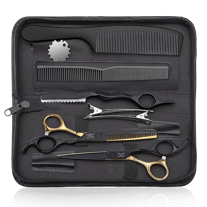 JASON Hair Cutting Scissors Set - 6" Professional 10-Piece Haircut Shears