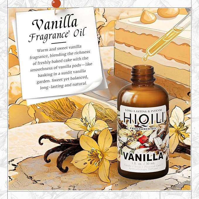 HIQILI Vanilla Fragrance Oil for Body Spray - 1 Fl Oz