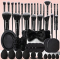 HGHDBT 47Pcs Black Makeup Brushes Set Professional Premium Synthetic for Blush Foundation Eye Shadow Concealer Powder Eye & Face Make up Brush Kit with Beauty Blender Sponge Set Tools