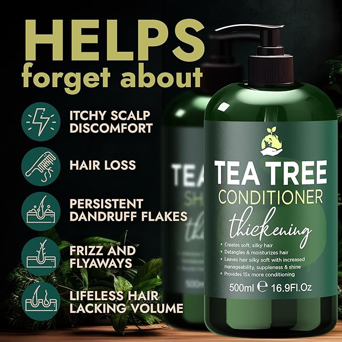 Tea Tree Shampoo & Conditioner Set, Clarifying for Hair Growth & Hair Los