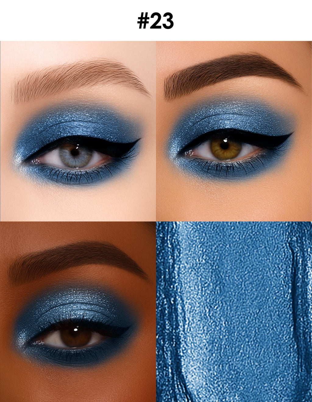 Erinde Shimmer Cream Eyeshadow Stick, Long Lasting Metallic Eye Shadow Sticks, Waterproof Creamy Glitter Eyeshadow Pencil, High Pigmented Blendable Neutral Eye Makeup, 23 Sapphire Blue Shimmer
