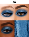 Erinde Shimmer Cream Eyeshadow Stick, Long Lasting Metallic Eye Shadow Sticks, Waterproof Creamy Glitter Eyeshadow Pencil, High Pigmented Blendable Neutral Eye Makeup, 23 Sapphire Blue Shimmer
