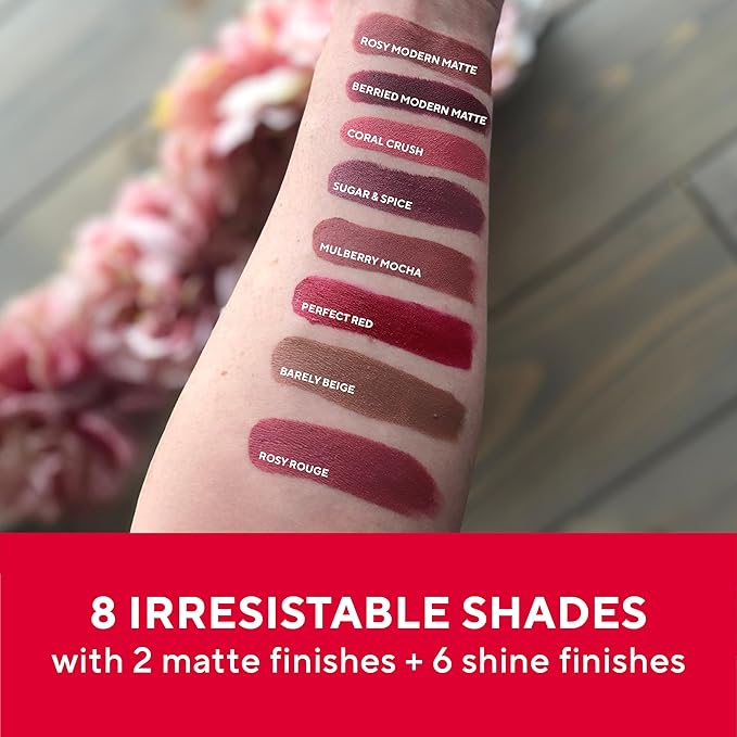 Mirabella - Sealed with a Kiss Smudge Proof Lipstick, Long-Lasting No-Bleed Lip Makeup, Hydrating Lip Color with Vegan Lanolin & Vitamin E, Berried Modern Matte Lipstick