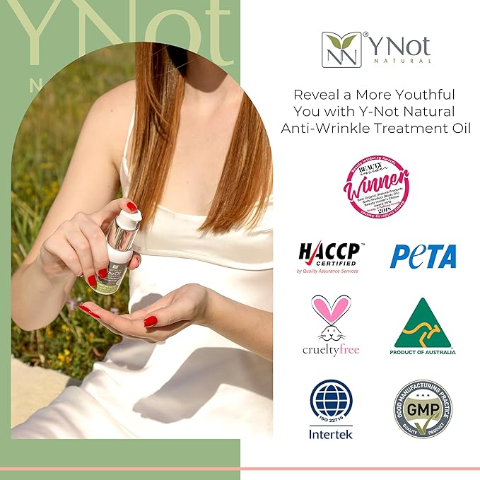 Y Not Natural Australian Emu Oil with Vitamin E & C - 50mL Skin Brightener Serum for Face & Body to Reduce Visible Signs of Aging, Spots & Sun Damage - Antioxidant w/Omega 3 6 9 & Essential Oils