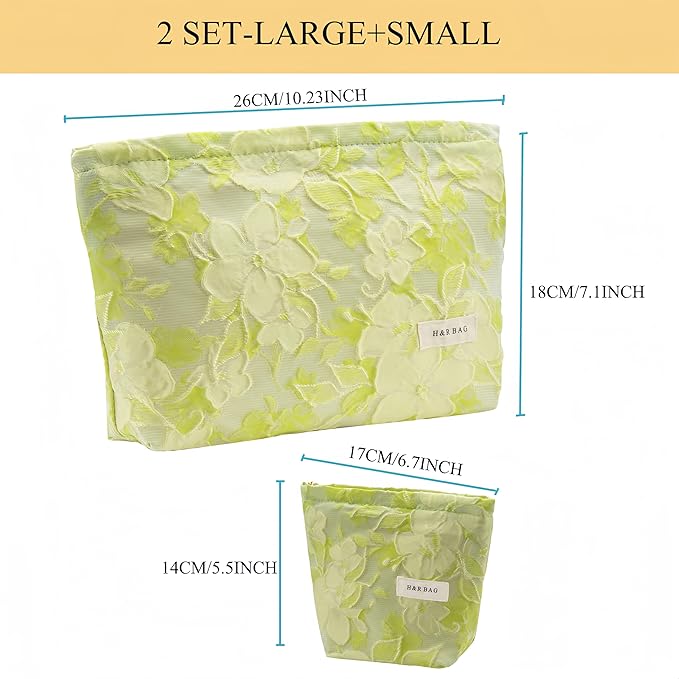 getgto 2 Pcs Makeup Bags, Large Cosmetic Bag Travel Toiletry Bag