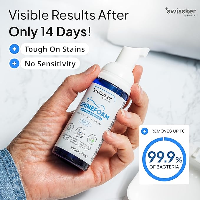 Swissker by Swissklip ShineFoam Teeth Whitening Foam – Stain Remover
