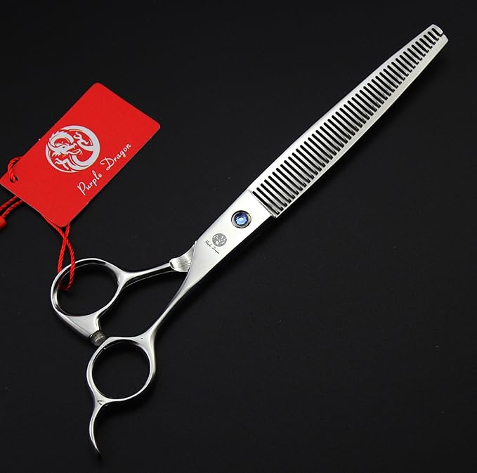 Purple Dragon 8 inch 3 in 1 Professional Pet Grooming Thinning(Silver)