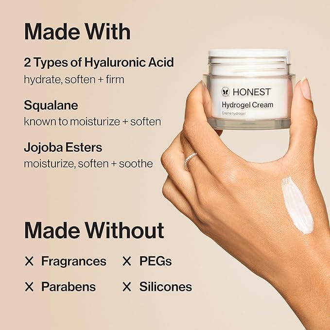 Honest Beauty Hydrogel Cream, Sensitive Skin, Fragrance-Free,.57 fl oz