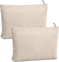 FITDON 2PCS Cosmetic Bags for Women Makeup Bag for Purse Small Corduroy Makeup Pouch Travel Make Up Bag with Zipper Toiletry Bag Organizer, Beige