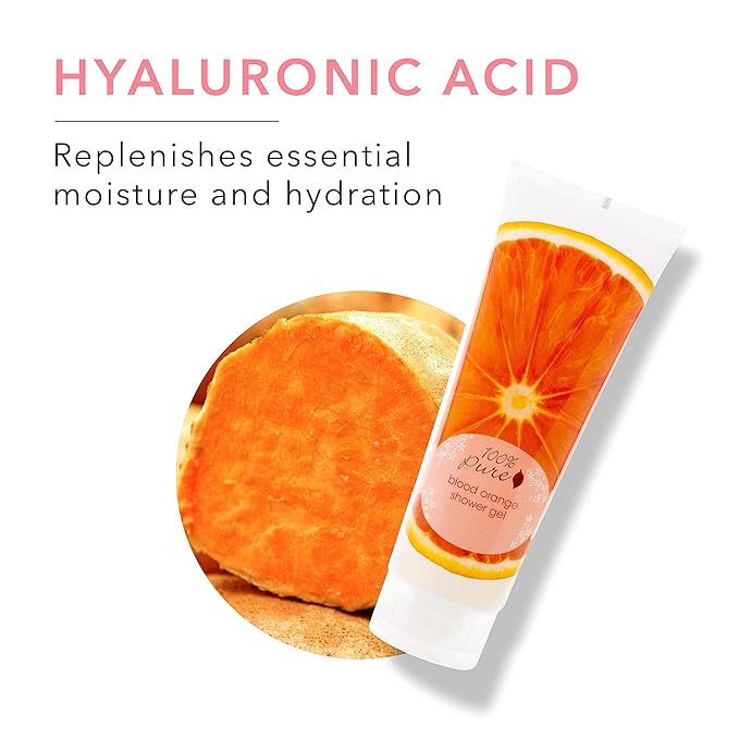 100% PURE Blood Orange Shower Gel Natural Foaming & Hydrating Body Wash