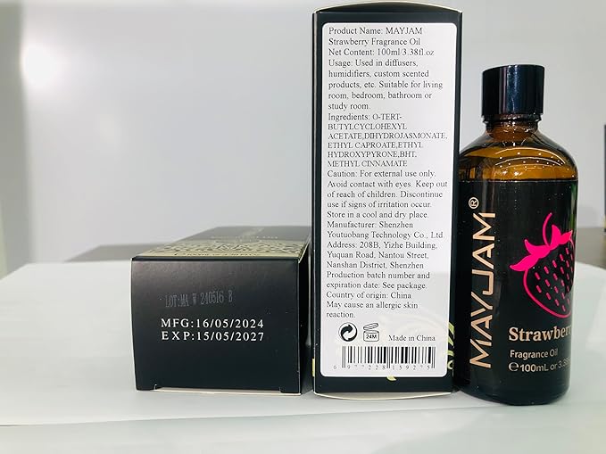 MAYJAM Strawberry Fragrance Oil for Diffusers, 3.38FL.OZ
