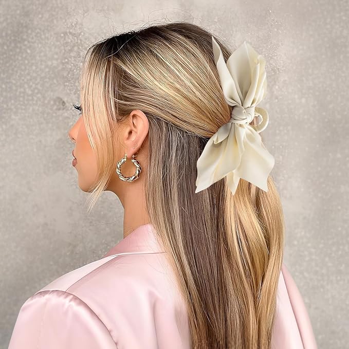 Hadutrek Bow Claw Hair Clips 4PCS Big Hair Bows for Women Butterfly Styling Large Hair Clips for Thin Thick Curly Hair Hair Accessories for Girls Teen Gifts for Ladies