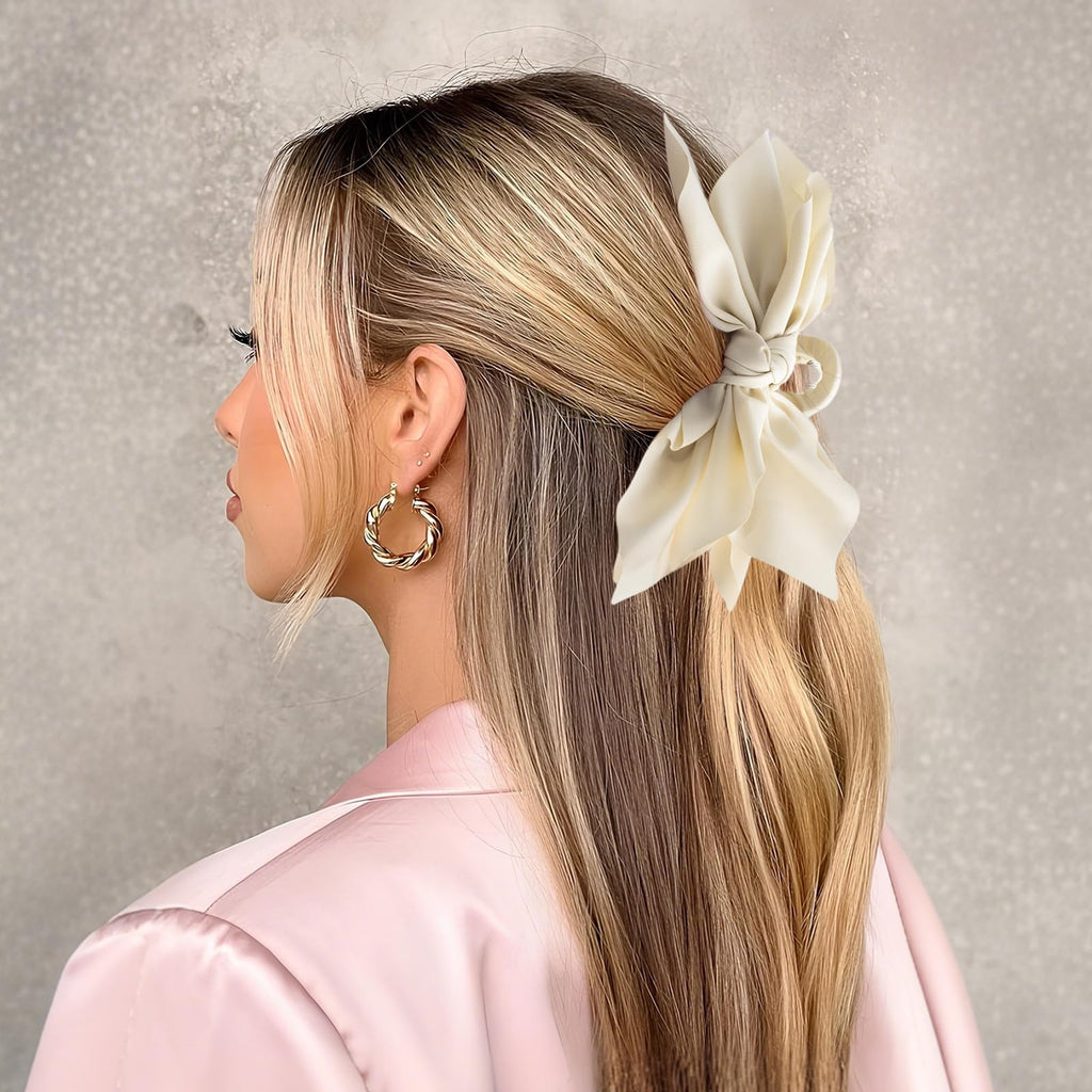 Hadutrek Bow Claw Hair Clips 4PCS Big Hair Bows for Women Butterfly Styling Large Hair Clips for Thin Thick Curly Hair Hair Accessories for Girls Teen Gifts for Ladies