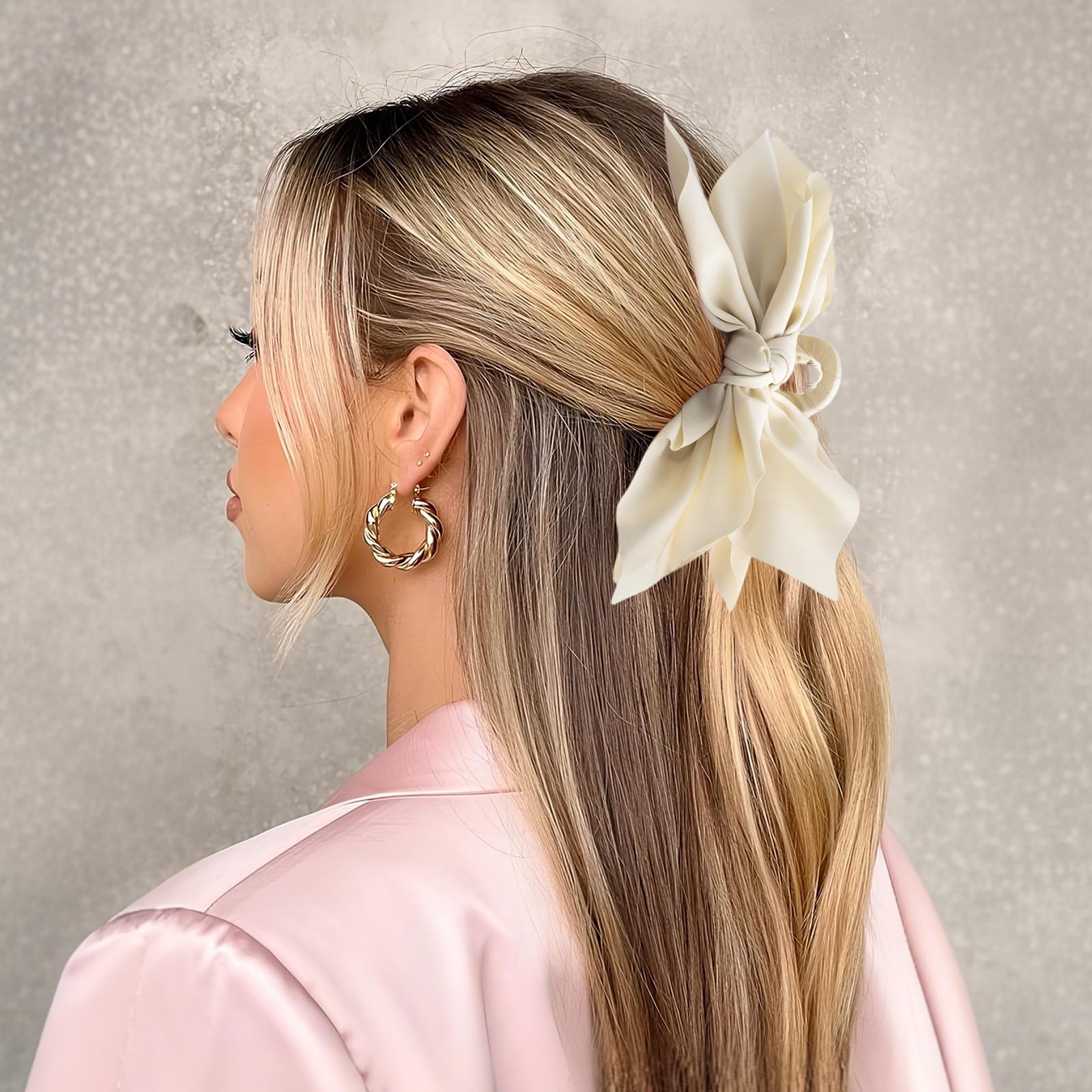 Hadutrek Bow Claw Hair Clips 4PCS Big Hair Bows for Women Butterfly Styling Large Hair Clips for Thin Thick Curly Hair Hair Accessories for Girls Teen Gifts for Ladies
