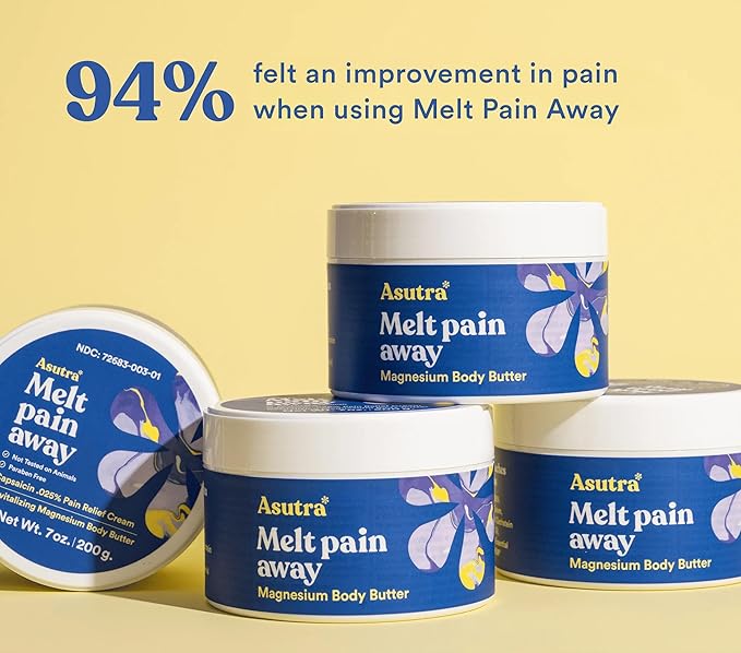 ASUTRA Melt Pain Away Magnesium Cream for Pain Relief for Feet and Body