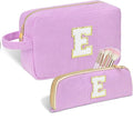 Sernaxi Personalized Initial Makeup Bag Trendy Stuff Corduroy Cosmetic Bag Travel Toiletry Bag, Valentine’s Day Gift Makeup Organizer Case & Makeup Pouch for Women teen Girls Mom Girlfriend Wife
