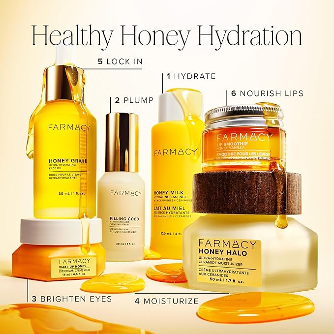 Farmacy Honey Milk Face Essence - Hydrating Milky Toner with Honey, Ceramides, Chamomile + Aloe - Helps Strengthen Skin Barrier + Replenish Moisture - Soothing + Calming Skincare (120ml)