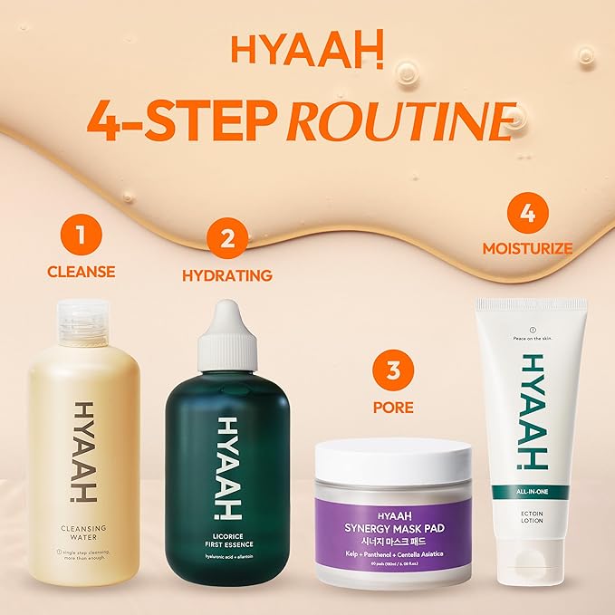 HYAAH Synergy Mask Pad - Korean Face Toner Pads with Kelp Seaweed Extract, Cica, Panthenol and Ectoin - Calming, Hydrating, Pore Refining - Soft Cotton Pad for Sensitive Skin, 60 Pads