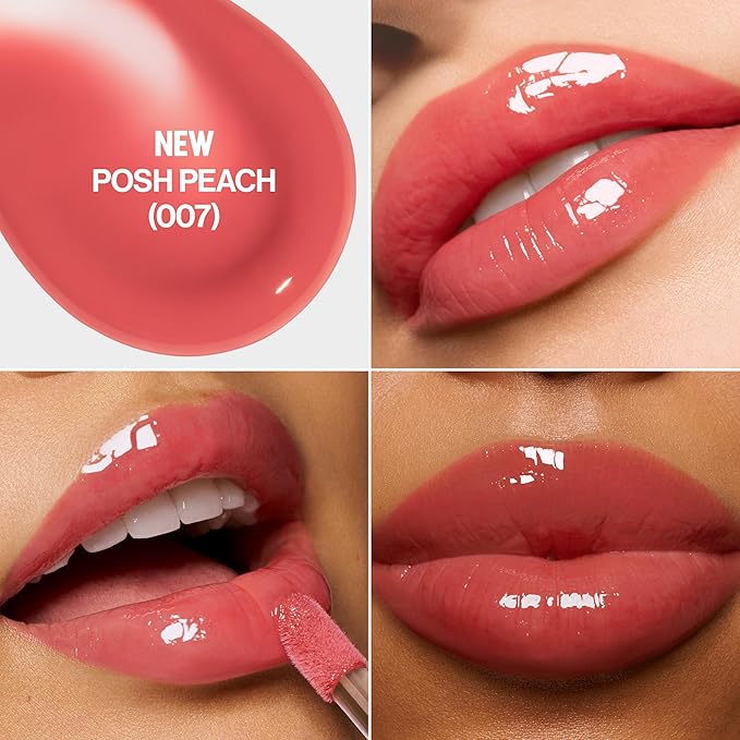 REVLON Super Lustrous Glimmer Lip Oil, 007 Posh Peach, 0.13 fl oz
