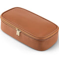 VLANDO Cosmetic Travel Bag with Separate Brush Storage,Brown