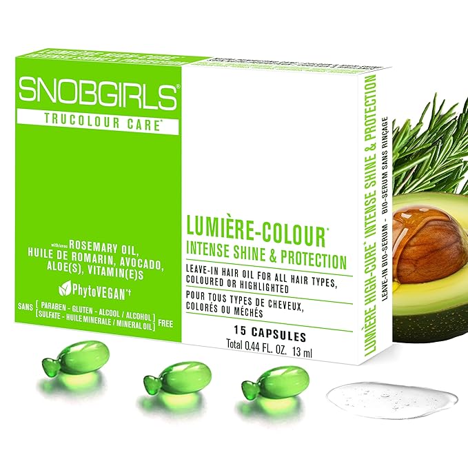 SNOB GIRLS Hair Gloss Serum Capsules, Vegan Color Protection Formula, 15 Ct