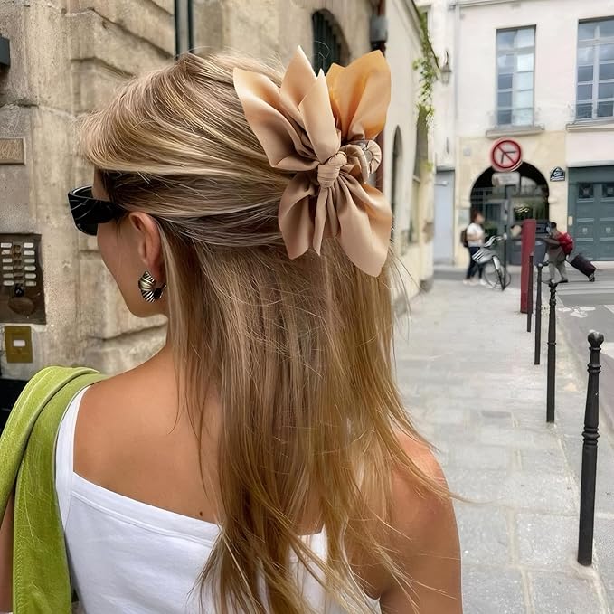 Hadutrek Bow Claw Hair Clips 4PCS Big Hair Bows for Women Butterfly Styling Large Hair Clips for Thin Thick Curly Hair Hair Accessories for Girls Teen Gifts for Ladies