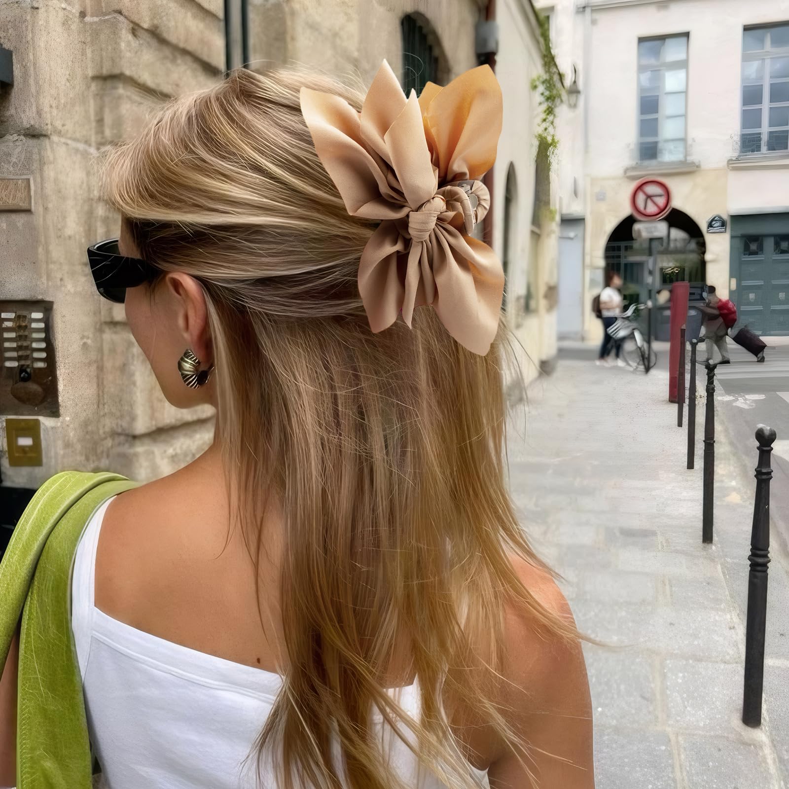 Hadutrek Bow Claw Hair Clips 4PCS Big Hair Bows for Women Butterfly Styling Large Hair Clips for Thin Thick Curly Hair Hair Accessories for Girls Teen Gifts for Ladies