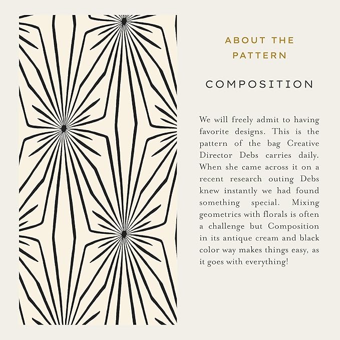 AMÉLIN ARCHIVE Large Canvas Zipper Pouch, Vintage Inspired Pencil Case for Adults, Travel Toiletry Bag, Pouch Bag for Supplies, Makeup or Toiletries (Composition)