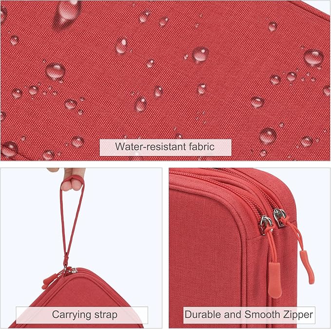 FYY Electronic Organizer, Travel Tech Pouch Bag, Large, Red