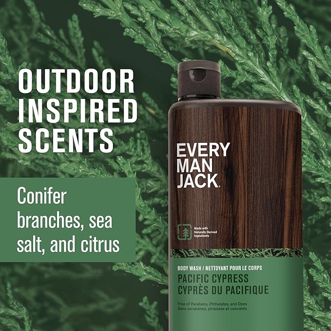 Every Man Jack Hydrating Body Wash for Men, Pacific Cypress, 2pk