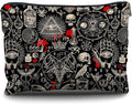 Nogrit Gothic Black Makeup Bag,Gothic Gifts for Women,Halloween Gifts for Women,Retro black Small Cosmetic Makeup Bag for Purse,goth gifts for women