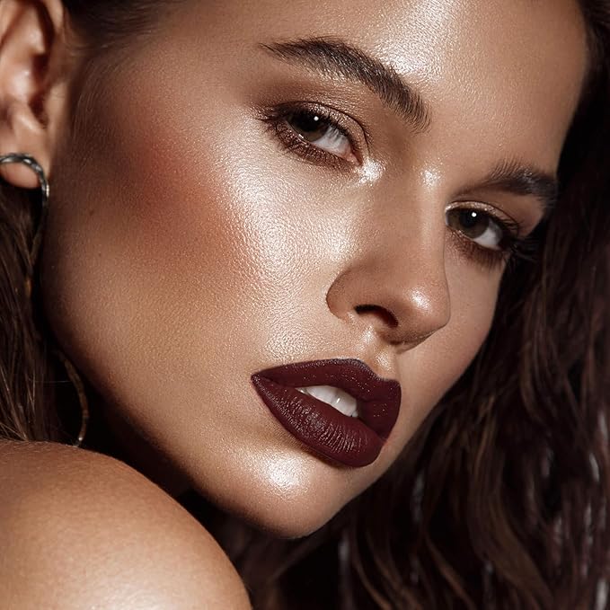 ilembane Dark Chocolate Matte Liquid Lipstick for Women, Long-Lasting