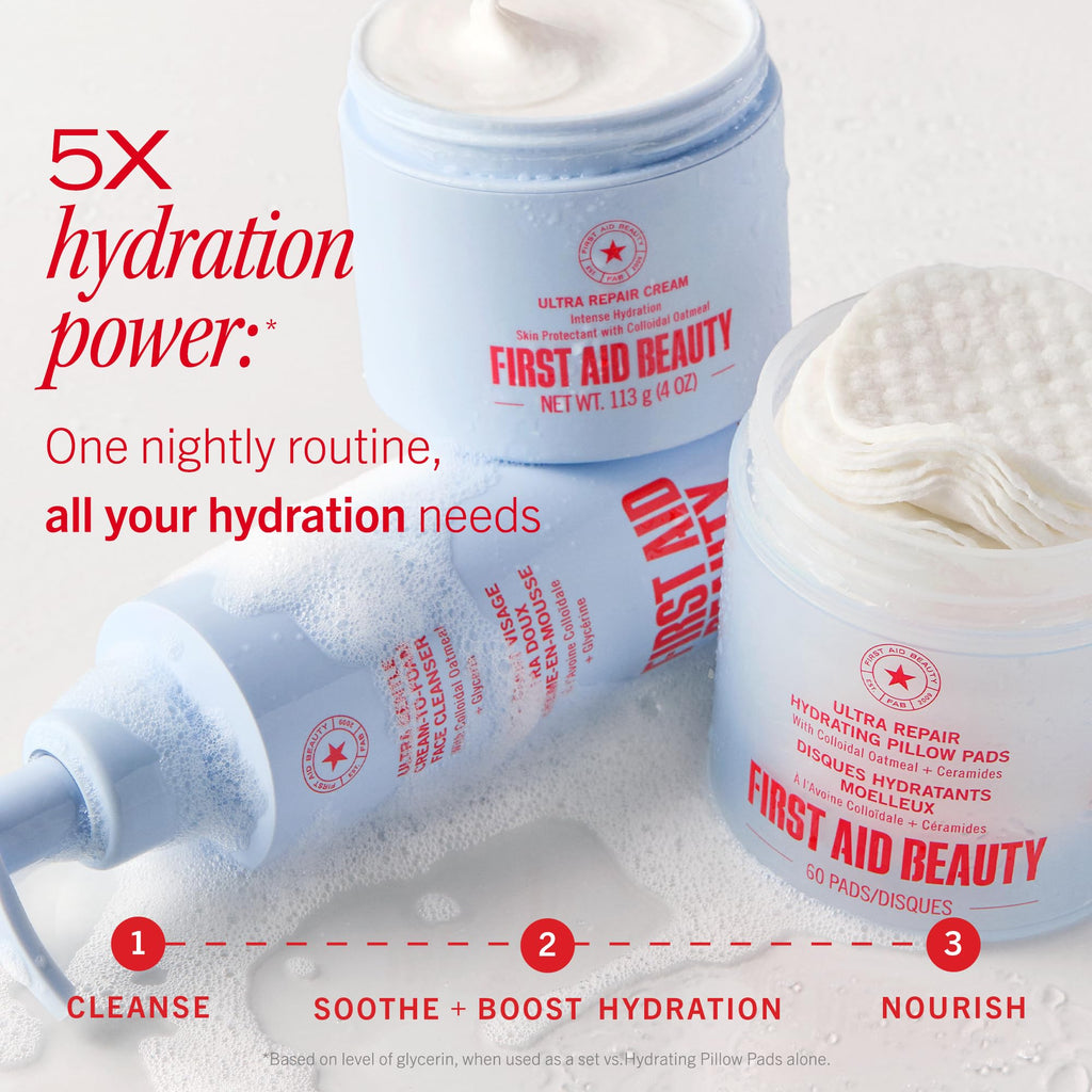 First Aid Beauty Ultra Repair Cream, Intense Hydration - Clinically Tested Face & Body Moisturizer with Colloidal Oatmeal - Supports Eczema & Dry Skin Barrier Repair - Fragrance Free - 2 oz