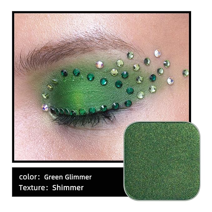 Fillwie Emerald Green Shimmer Eyeshadow Single Refill Pan - Green Glimmer
