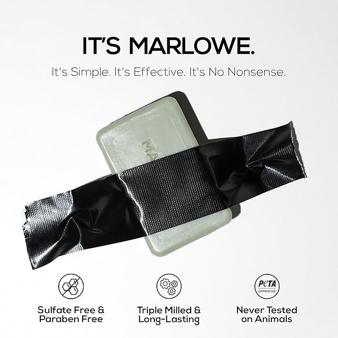 MARLOWE. Lightly Exfoliating Cleansing Soap Bar, Sage + Fir 7 oz (6 Bars)