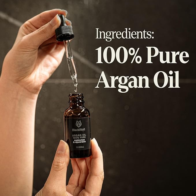 Black Wolf 100% Pure Argan Oil for Hair, Face & Skin, 1 Fl Oz