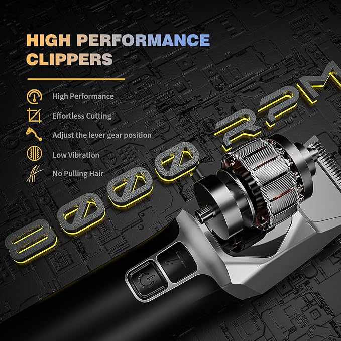 ANGFAN Hair Clippers for Men 8000RPM Brushless Motor 440C Steel Blades