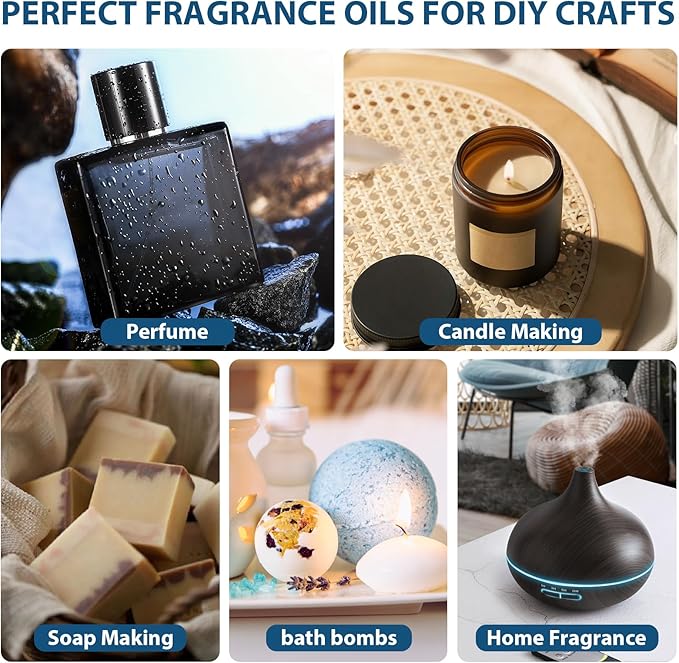 FUHITIM Fragrance Oil Charming Men's Set Diffuser Oil for Home（6 x 10 ML）