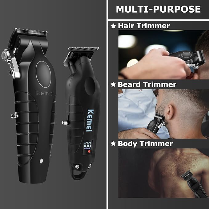 KEMEI Hair Clippers for Men and Trimmers Set Cordless Zero Gap Hair Trimmer