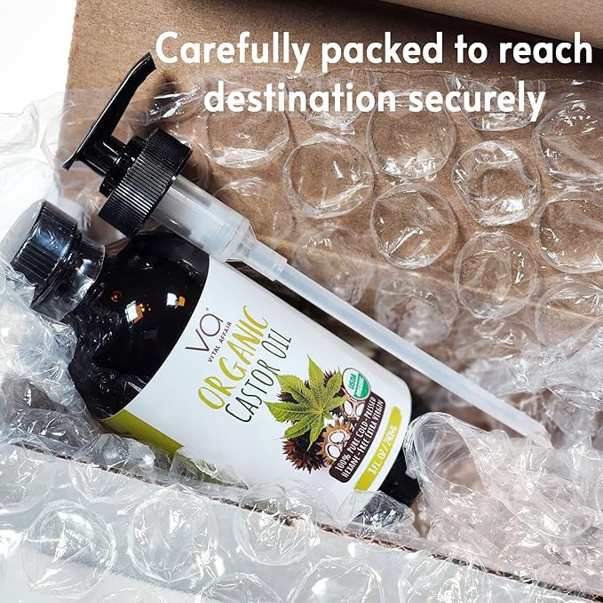 Castor Oil Organic Cold Pressed Glass Bottle 8oz For Hair Growth, Eyebrow