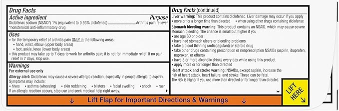 Voltaren Arthritis Pain Gel, Diclofenac Pain Relief Cream, 100 g, 2 Pack