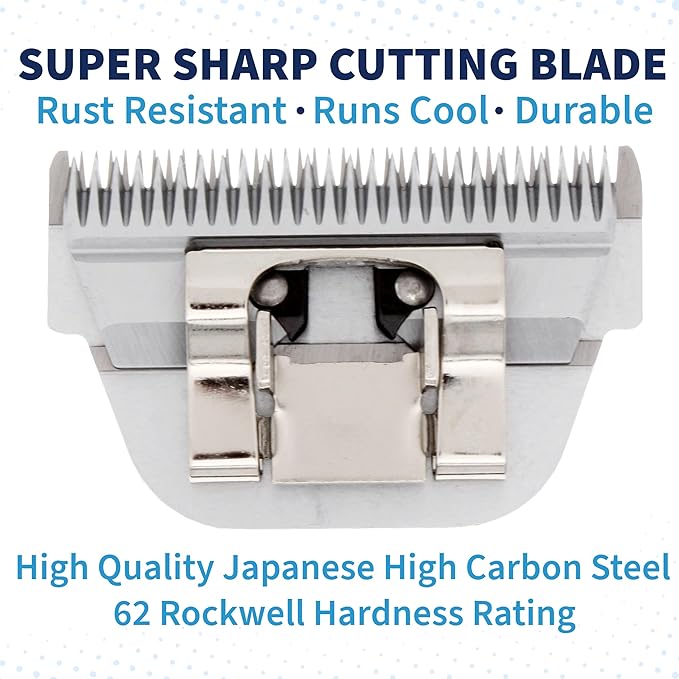 Detachable A Series Wide 15 Blade Dog Grooming Cut Length 3/64" - 1.0mm Japanese Carbonized Steel Wide Blades 15 Clipper Blades and Dog Clipper Blades 15 Compatible A5 Series(15W)